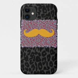 Gele snor- en luipdruk iPhone 11 hoesje