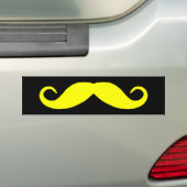 Gele Snorbumpersticker Bumpersticker (Op auto)