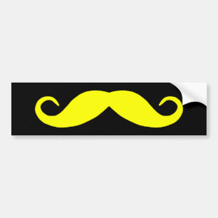 Gele Snorbumpersticker Bumpersticker
