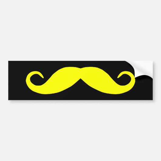 Gele Snorbumpersticker Bumpersticker (Voorkant)