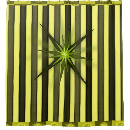 Gele snuitster douchegordijn (Voorkant)