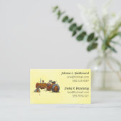 Gele sociale introductie callingcard-tractor visitekaartje (Staand voorkant)