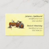Gele sociale introductie callingcard-tractor visitekaartje (Voorkant)