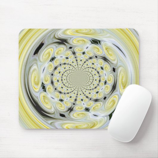 Gele Soft Cloud Swirl Mousepad Muismat (Met muis)