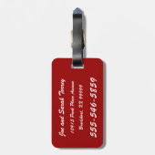 Gele Softbal Coach Tan en Rood Bagagelabel (Achterkant verticaal)