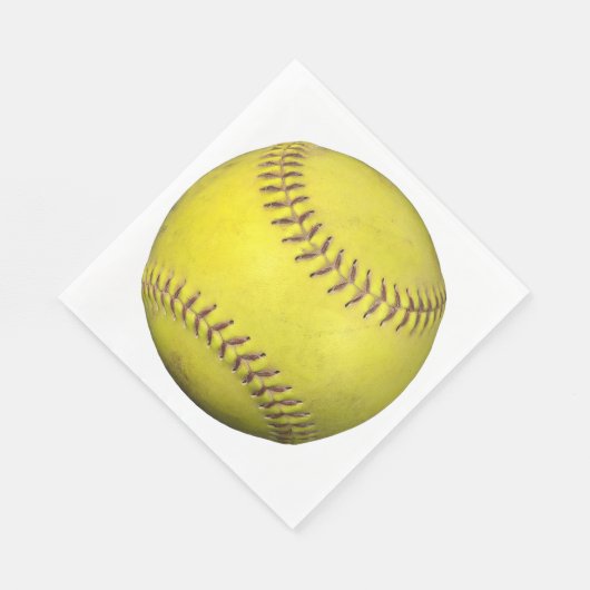 Gele softbal op wit servet (Hoek)