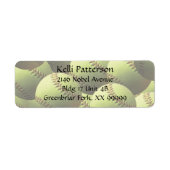 Gele Softball 4 lijn Etiket (Voorkant)