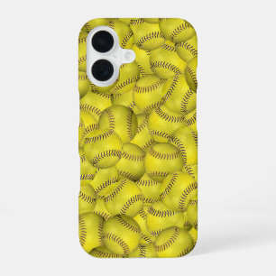 Gele Softball Achtergrond iPhone 16 Hoesje