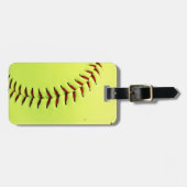 Gele softball bagagelabel (Voorkant horizontaal)