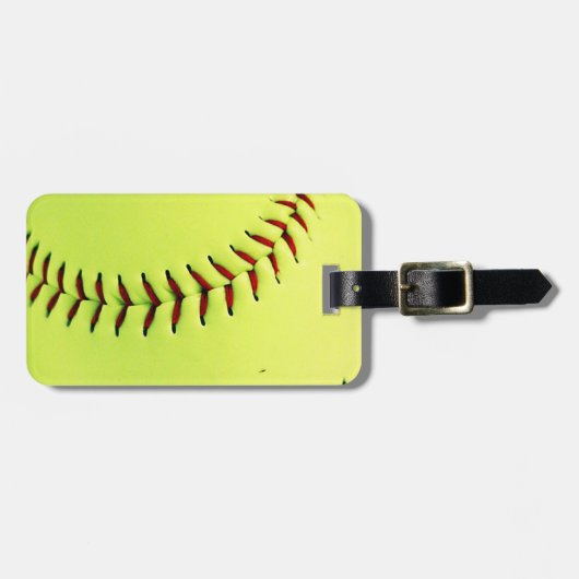 Gele softball bagagelabel (Voorkant horizontaal)