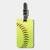 Gele softball bagagelabel (Voorkant verticaal)