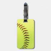 Gele softball bagagelabel (Achterkant verticaal)