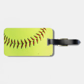 Gele softball bagagelabel (Achterkant horizontaal)