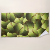 Gele softball-bedekt met multiball strandlaken (Voorkant)
