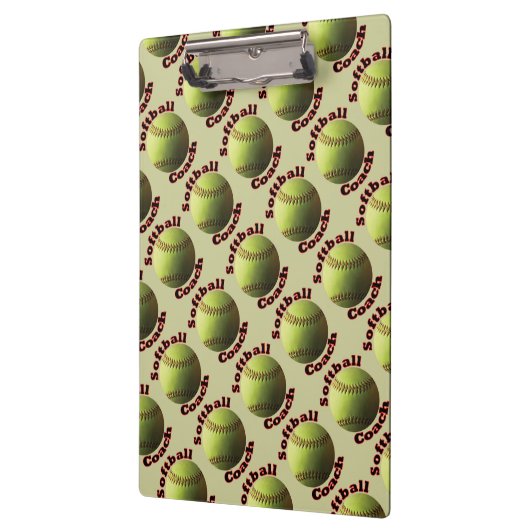 Gele Softball Coach Klembord (Links)