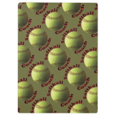 Gele Softball Coach Klembord (Achterkant)