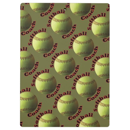 Gele Softball Coach Klembord (Achterkant)