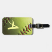 Gele Softball Custom Bagagelabel (Voorkant horizontaal)