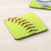 Gele softball drankjes onderzetter (Linkerzijde)