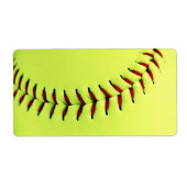 Gele softball etiket (Voorkant)