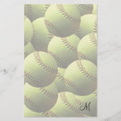 Gele Softball Fade met Initiaal Briefpapier (Voorkant)