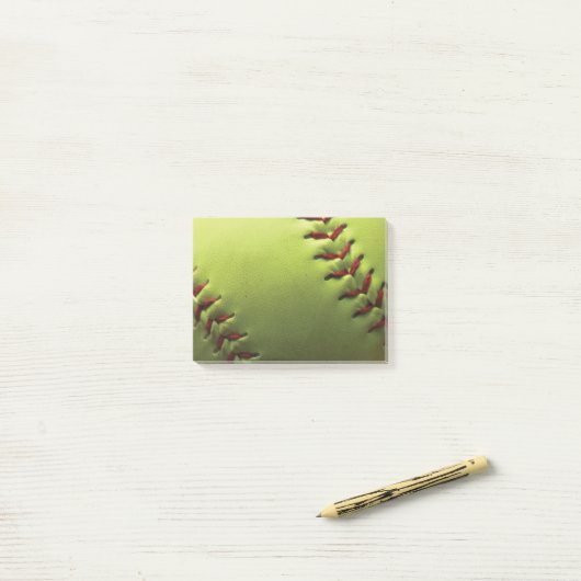 Gele Softball Fade to Black Post-it® Notes (Op bureau)