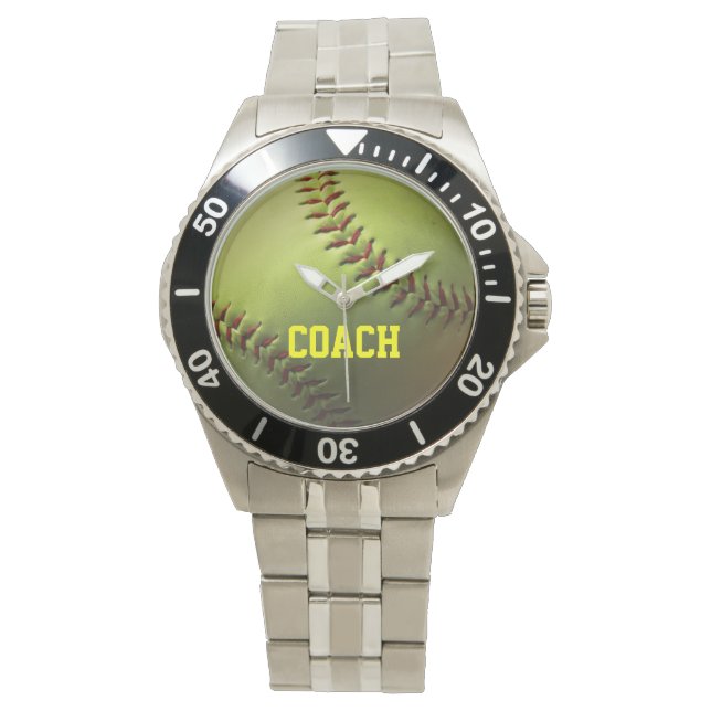 Gele Softball Horloge (Voorkant)