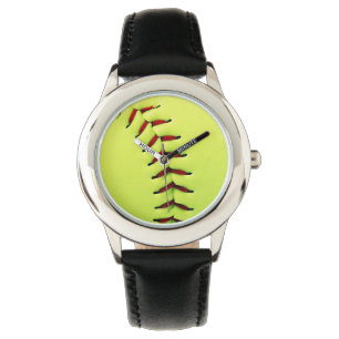 Gele softball horloge
