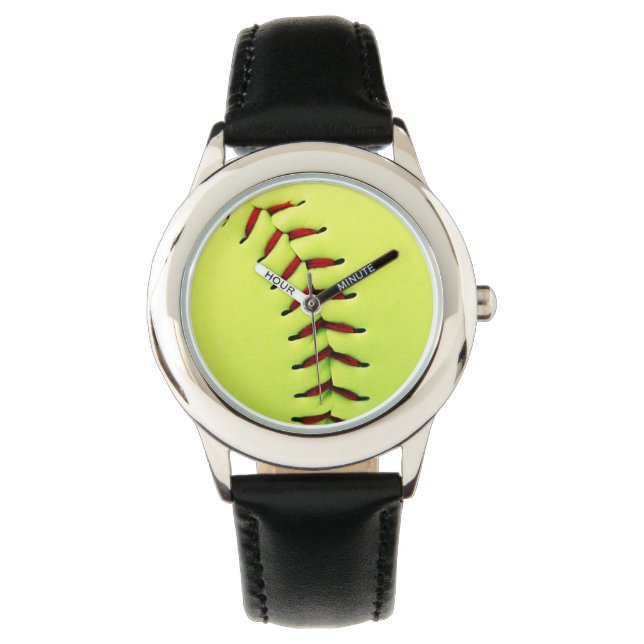 Gele softball horloge (Voorkant)