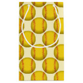 Gele Softball Klein Cadeauzakje (Achterkant)