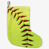 Gele softball kleine kerstsok (Voorkant)