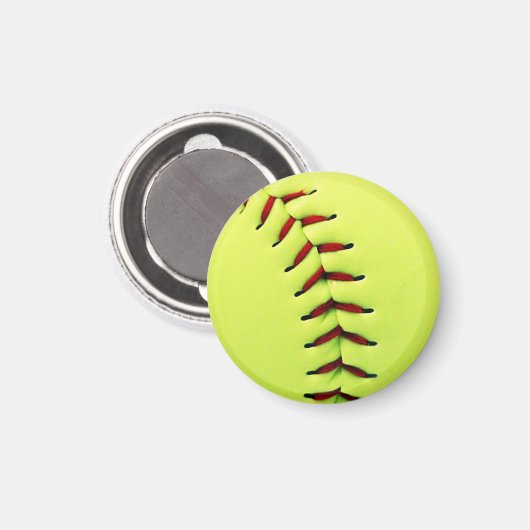 Gele softball magneet (Voorkant / Achterkant)