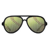 Gele Softball met Stitching Aviator Zonnebril (Voorkant)
