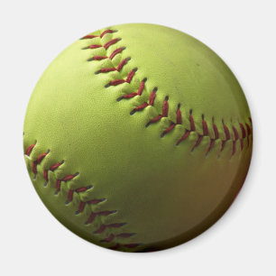 Gele Softball Mini Magneet