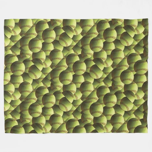Gele Softball Multi Diamond Fleece Deken (Voorkant (Horizontaal))