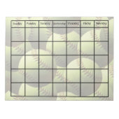 Gele Softball Multiball Calendar Blank Notitieblok (Voorkant)