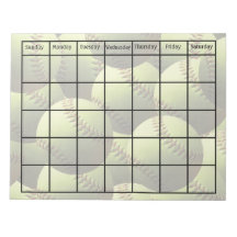 Gele Softball Multiball Calendar Blank