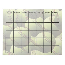 Gele Softball Multiball Calendar Blank Notitieblok