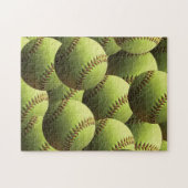 Gele Softball Multiple Balls Layered Legpuzzel (Horizontaal)