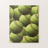 Gele Softball Multiple Balls Layered Legpuzzel (Verticaal)