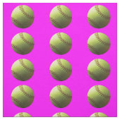 Gele softball op roze stof (Swatch)