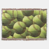 Gele Softball Pattered Deken (Voorkant)