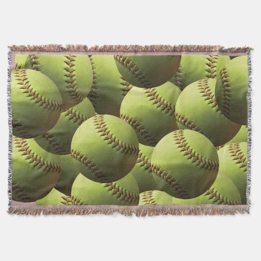 Gele Softball Pattered Deken (Voorkant)