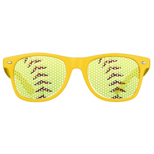 Gele softball retro zonnebril (Voorkant)