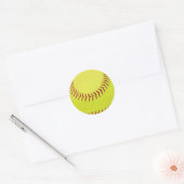 Gele Softball Ronde Sticker (Envelop)