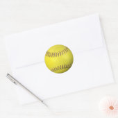 Gele Softball Ronde Sticker (Envelop)