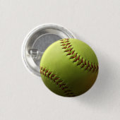 Gele Softball Single Ronde Button 3,2 Cm (Voorkant /achterkant)