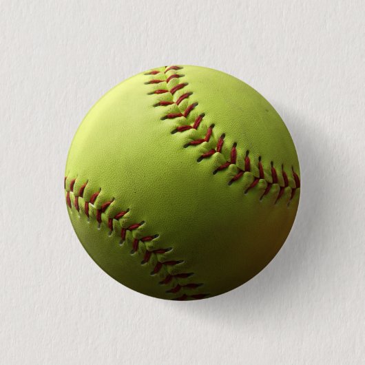 Gele Softball Single Ronde Button 3,2 Cm (Voorkant)