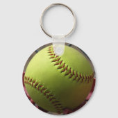 Gele Softball Sleutelhanger (Voorkant)