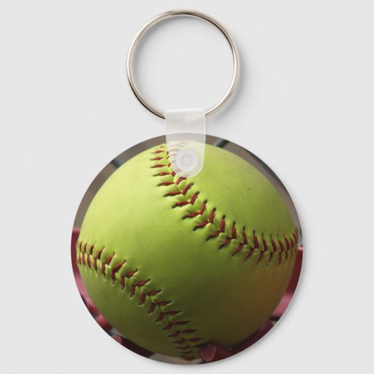 Gele Softball Sleutelhanger (Voorkant)